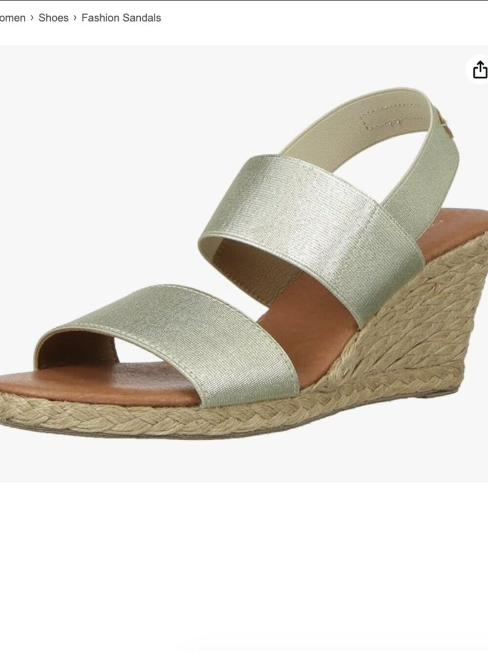 André Assous Women's Allison Espadrille Wedge Sandal Gold 39